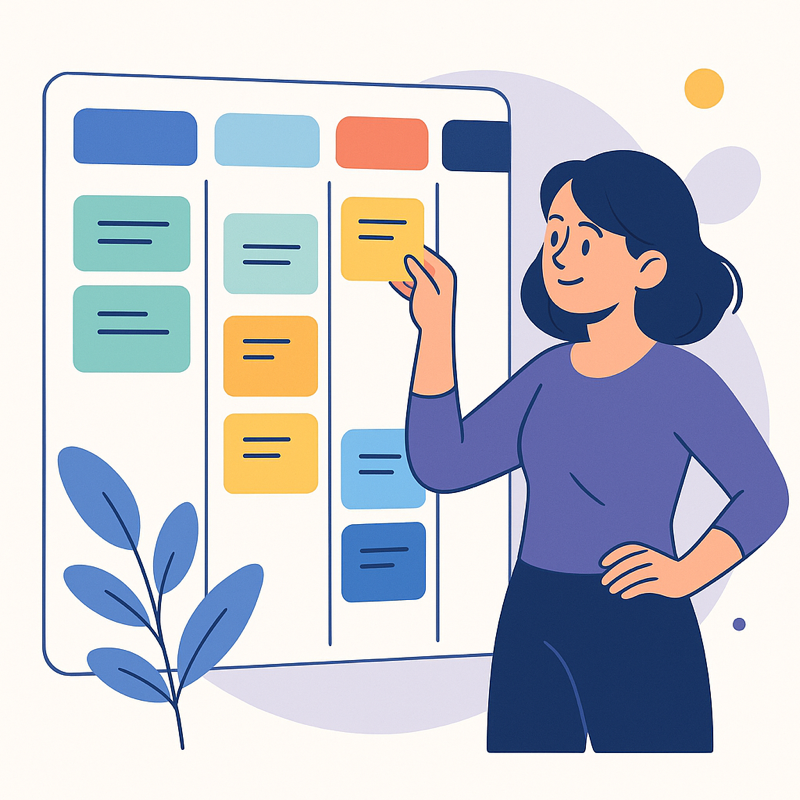 Voorbeeld van een Kanban-bord